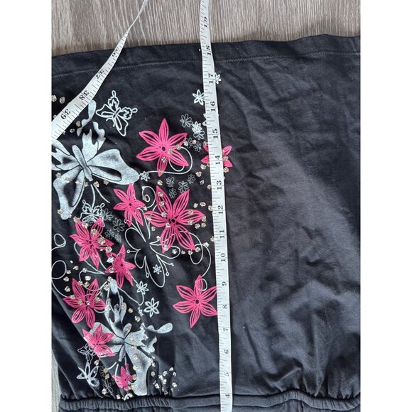 Y2K 2008 NWT Floral Rhinestone Milkmaid Tank size XL - Picture 8 of 9